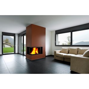Accent wall by fireplace