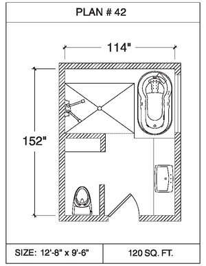 101 Floor Plans Tempzone Cables With Strip Bathroom - Plan 42. 45 Sq.ft 