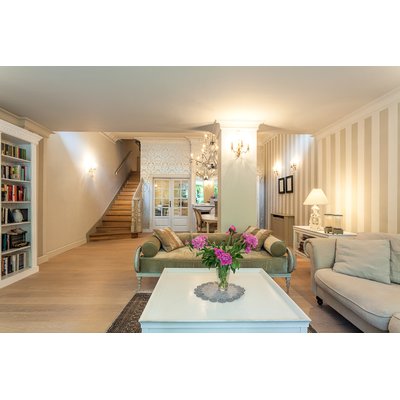 Basement Living Room Lifestyle Stock Photo