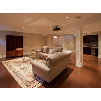 Basement Living Room Lifestyle Stock Photo