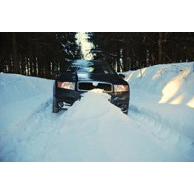 Car stuck in snow