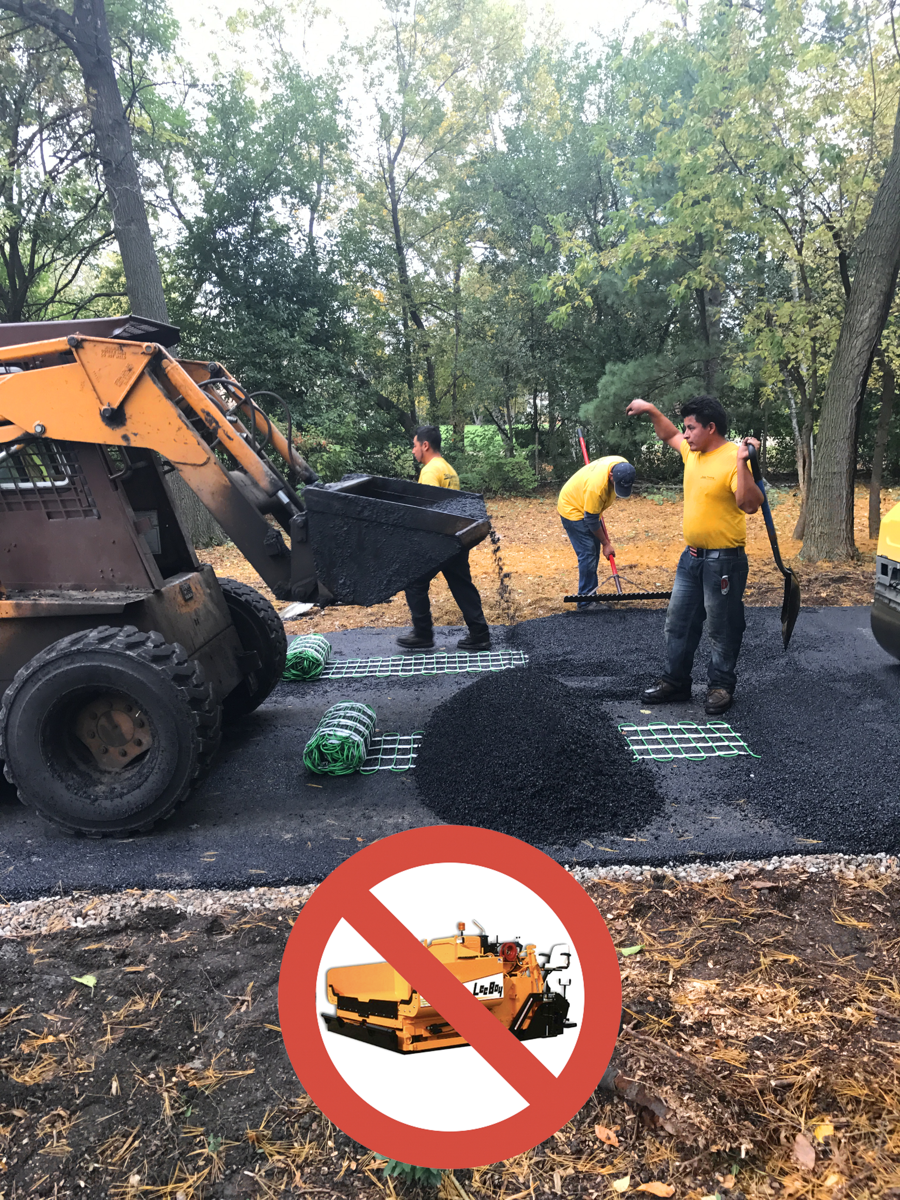Spreading Asphalt Over Snow Melting Mats