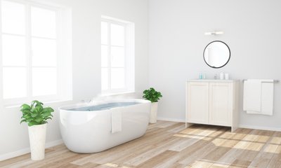 Bathroom: Laminate Wood Bathroom: Laminate Wood