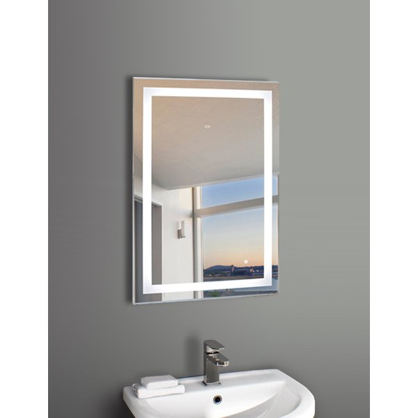 Wall-mounted hardwired LED mirror Wall-mounted hardwired LED mirror
