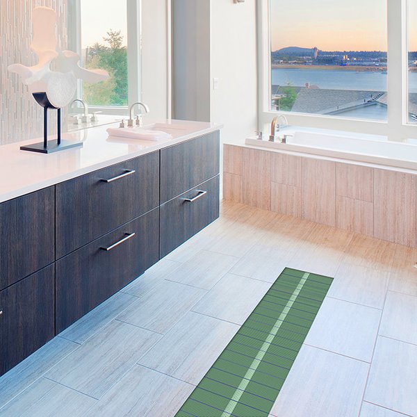 Bathroom with spot heating