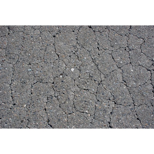Cracked asphalt driveway