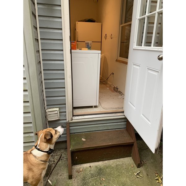 Electric floor heating installation in a mudroom before picture