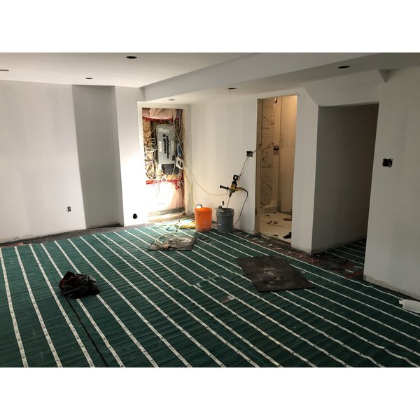 Floor Heating basement installation in LVT
