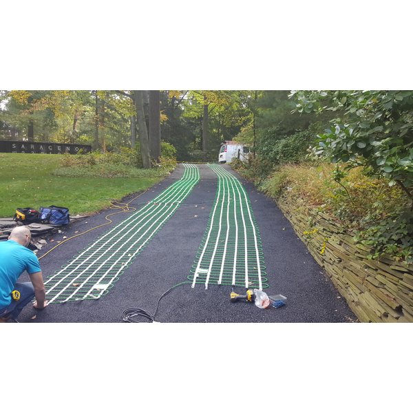 Radiant heat can be installed between layers of asphalt.
