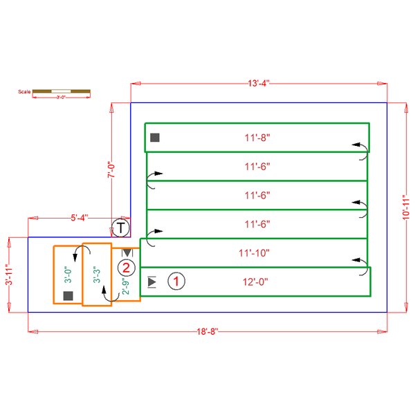 Basement floorplan with radiant heat