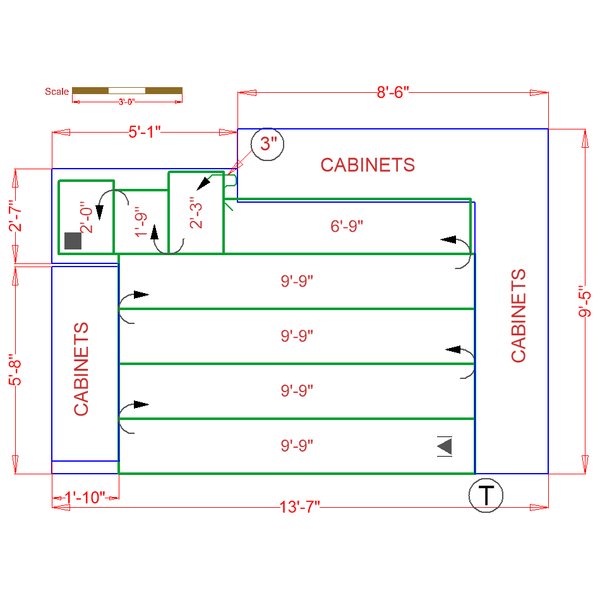 Kitchen Floorplan with Radiant Heat
