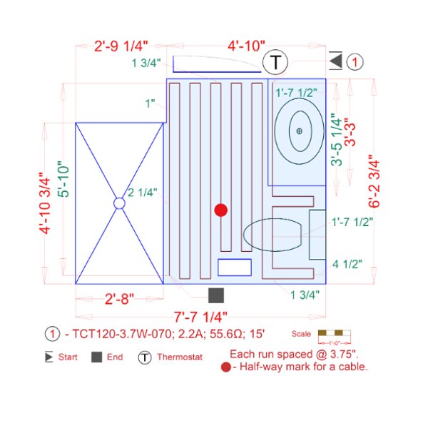 SmartPlan for Phil Green Prodeso Bathroom Installation with Heating Cable