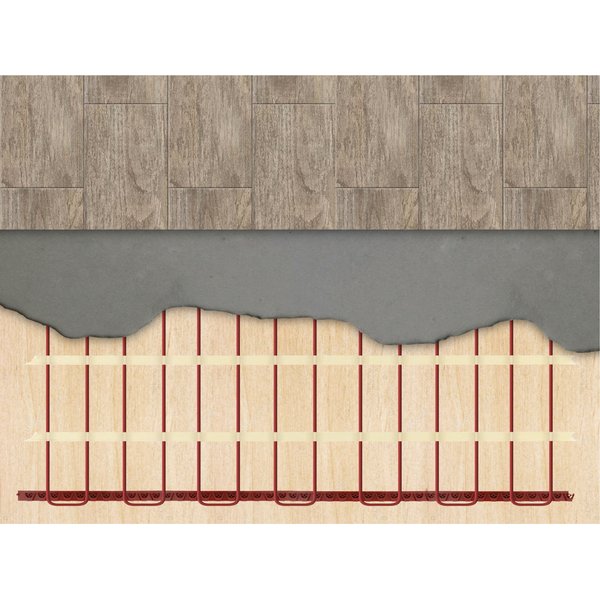 TempZone floor heating cable cross-section for luxury vinyl tile