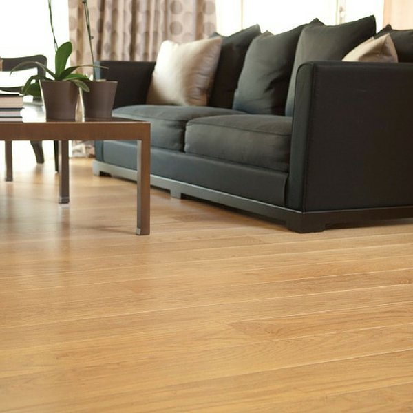 An Environ floor heating system can heat floating wood floors like these.