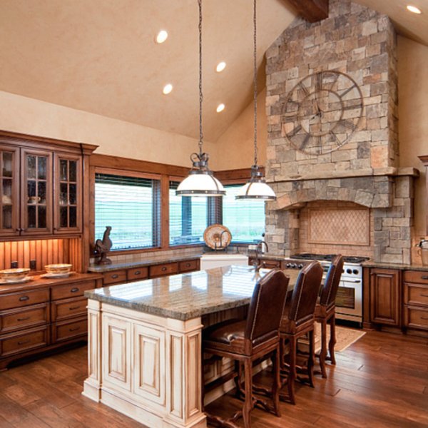 Lighting and electric floor heating can complement an eclectic design.