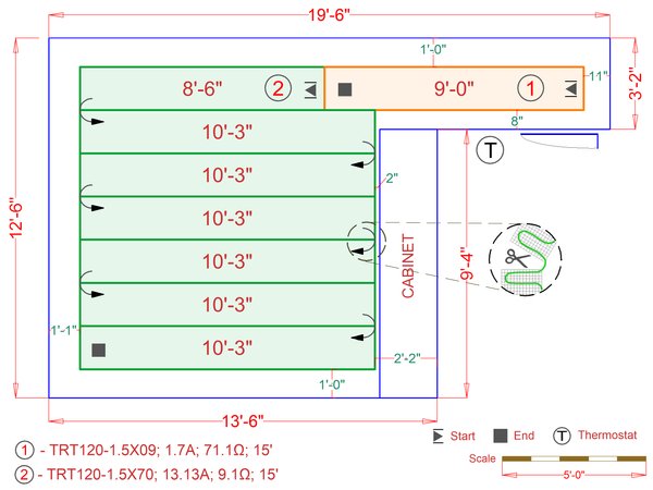 Basement Plan Medium 1 - 119 sq.ft. with TempZone Floor Heating Floor ...