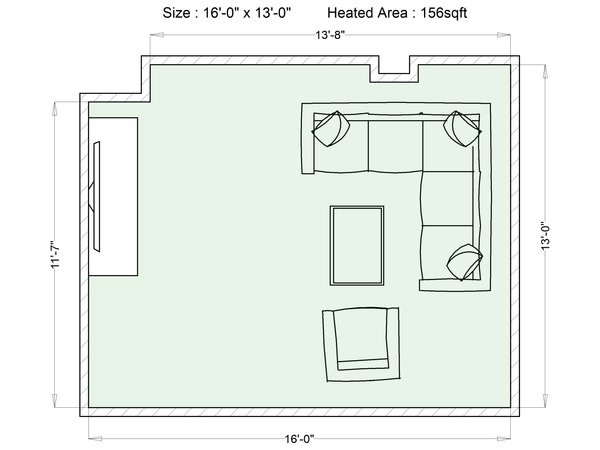 Living Room Medium 2 156 Sq Ft With Tempzone Floor Heating Plan Tempzone Floor Heating Plan, Floor Plan Window Size