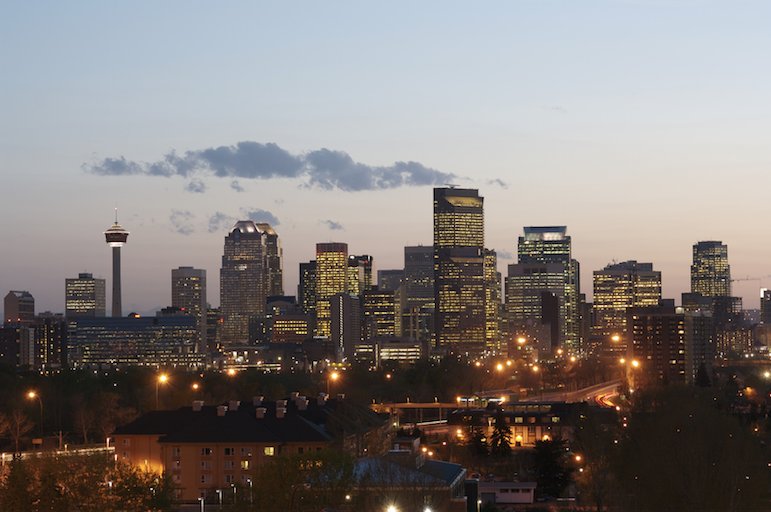 Calgary Skyline at Sunset