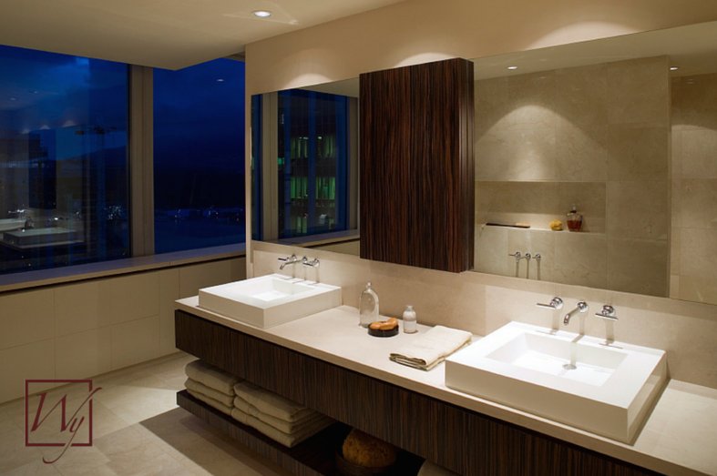 Radiant warmth in a mid-size bathroom