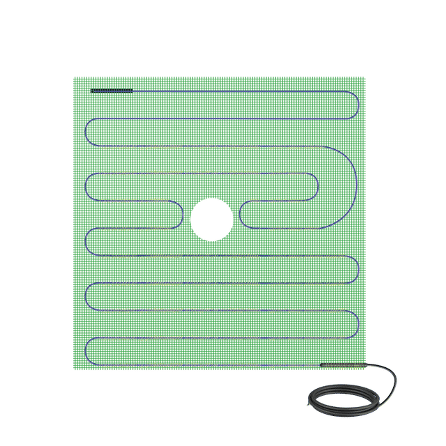 TRT1202.7x2.7 TempZone™ Shower Mat 120V 32′′ x 32′′ with Center