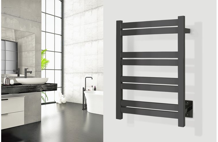 Maple Towel Warmer - Matte Black Lifestyle