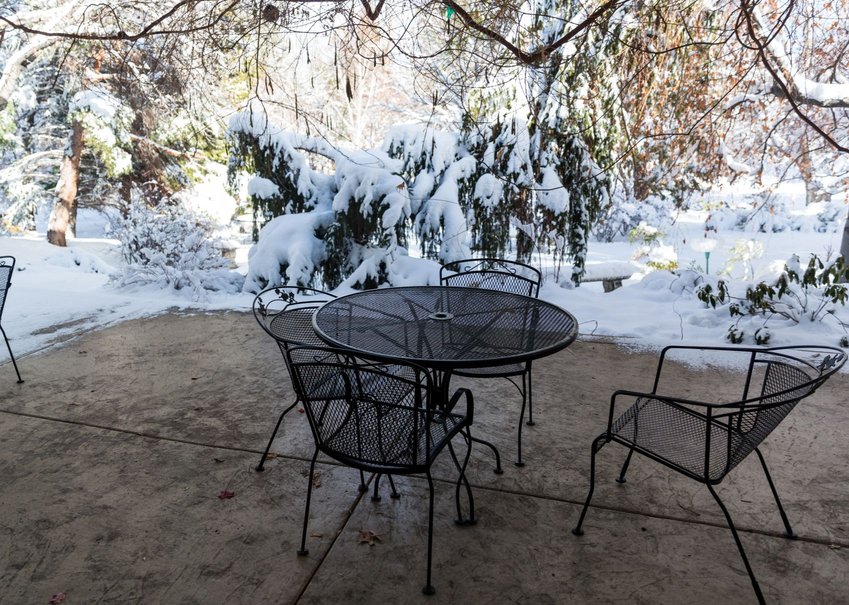 Patio with snow melting system