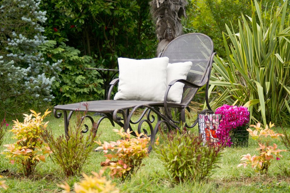 Sunbed in Home Garden